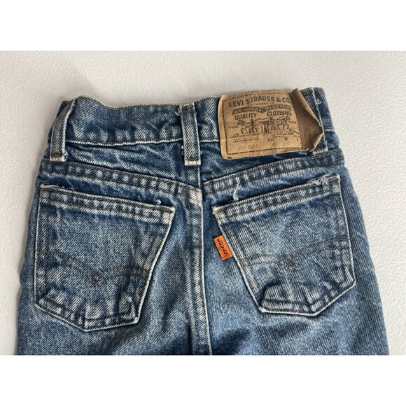 Vtg Little Levi’s Jeans Kids Size 4 Slim Straight Orange Tab Y2K 219 0216 - Picture 5 of 8